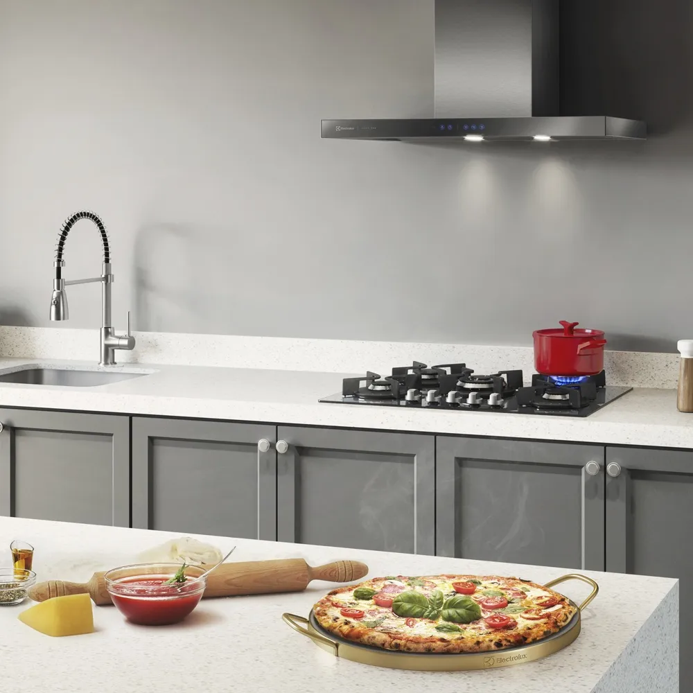 Cooktop 5 Bocas Electrolux a Gás Prata com Tripla Chama e Grade Ferro Fundido Home Pro (GC75U)
