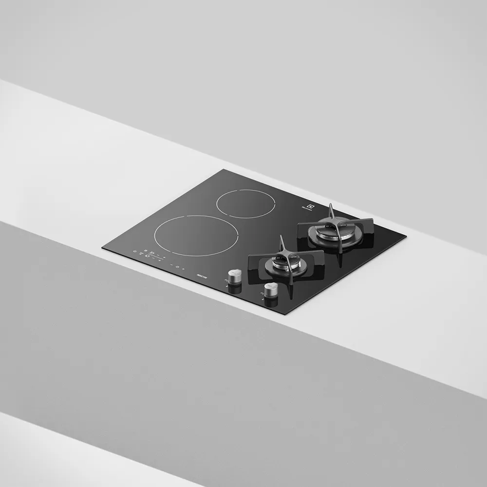 Cooktop 4 bocas de Indução e a Gás Electrolux Preto Hibrido e Timer (IE60H)