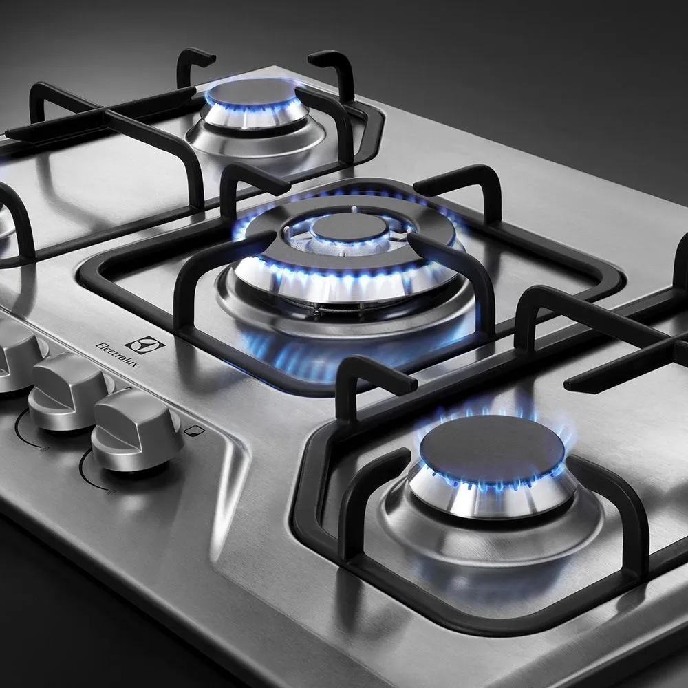 Cooktop 5 Bocas Electrolux a Gás Inox com Tripla Chama (GT75X)
