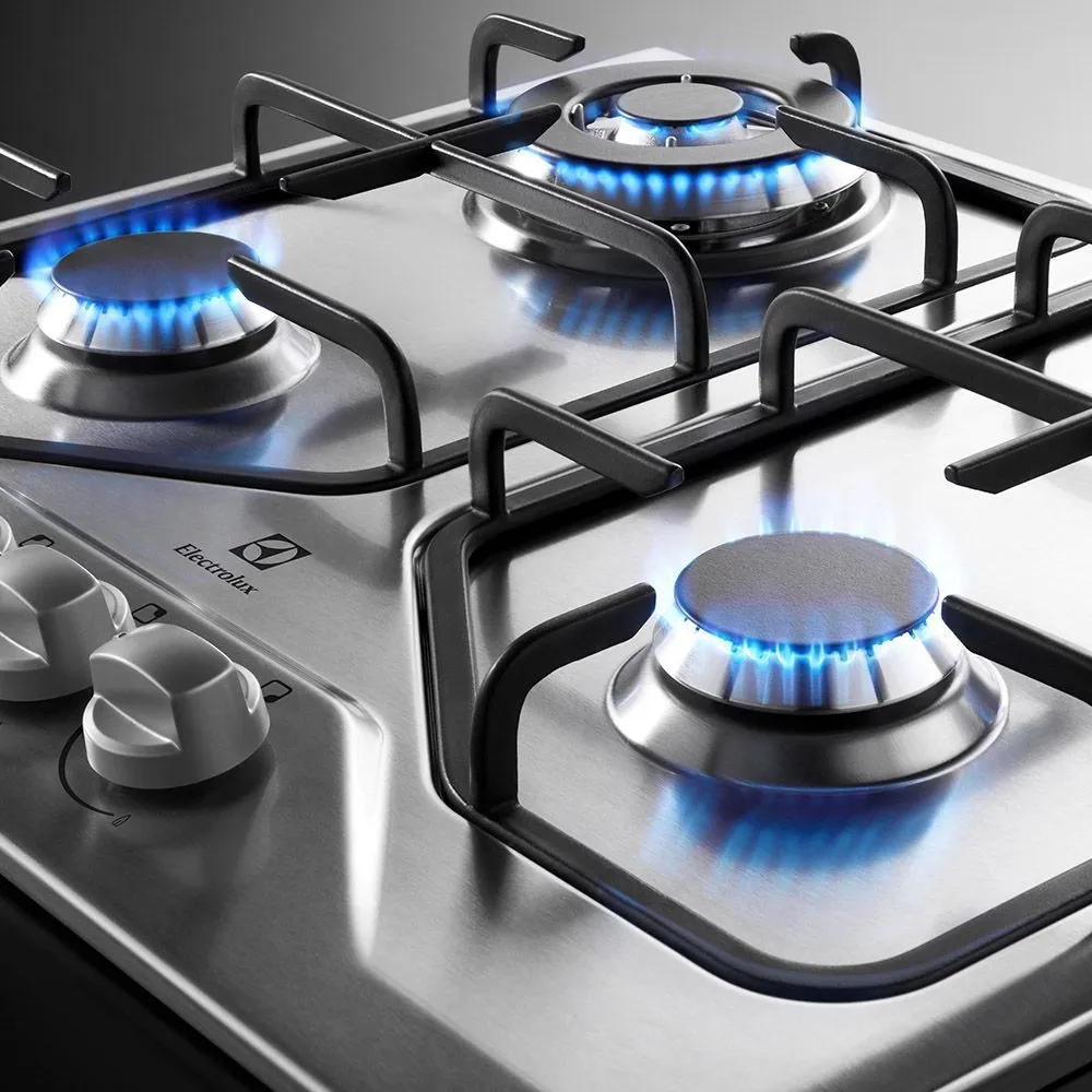 Cooktop 4 Bocas Electrolux a Gás Inox com Tripla Chama (GT60X)