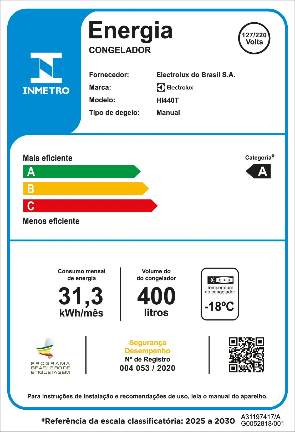 Freezer Horizontal Electrolux 400L SmartBivolt (HI440T)