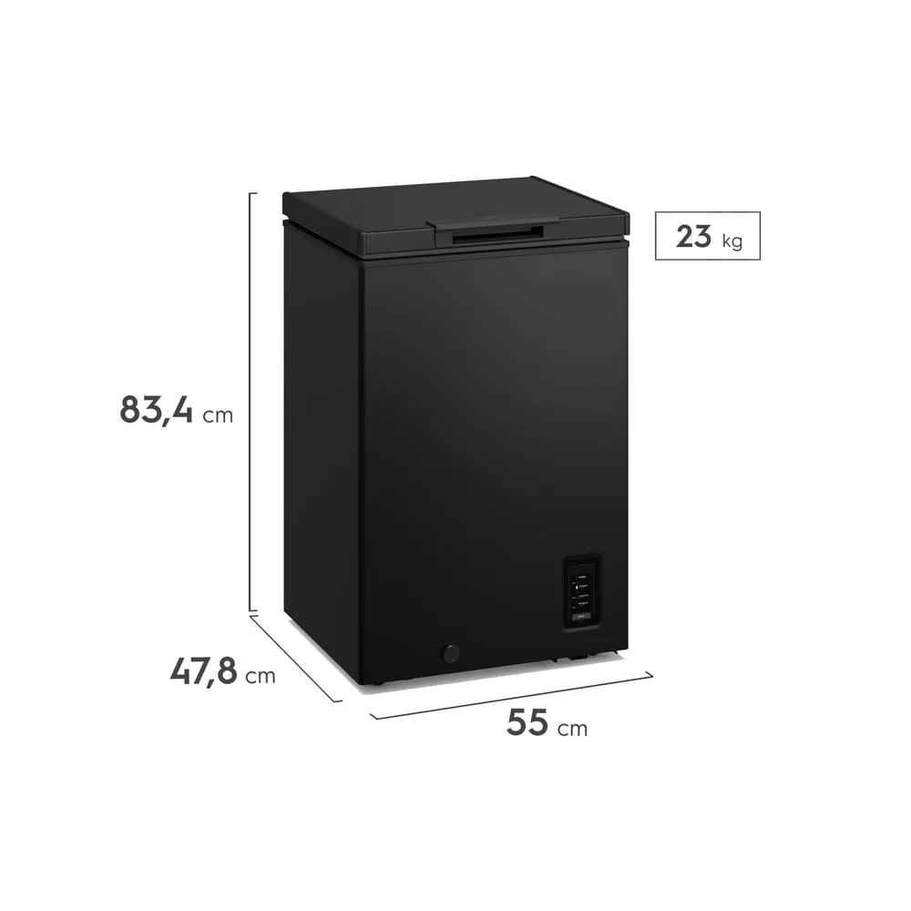 Freezer Horizontal Electrolux 95L Inverter Bivolt Uma Porta Preto (HB10B)