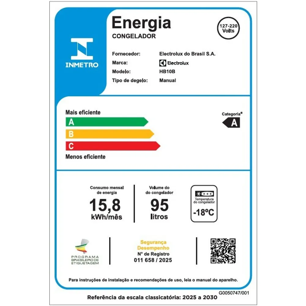 Freezer Horizontal Electrolux 95L Inverter Bivolt Uma Porta Preto (HB10B)