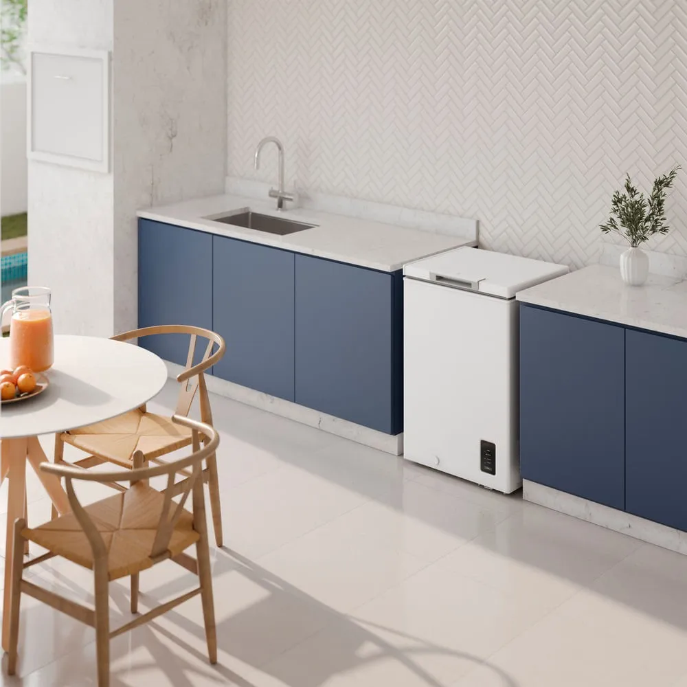 Freezer Horizontal Electrolux 95L Inverter Bivolt Uma Porta Branco (HB100)
