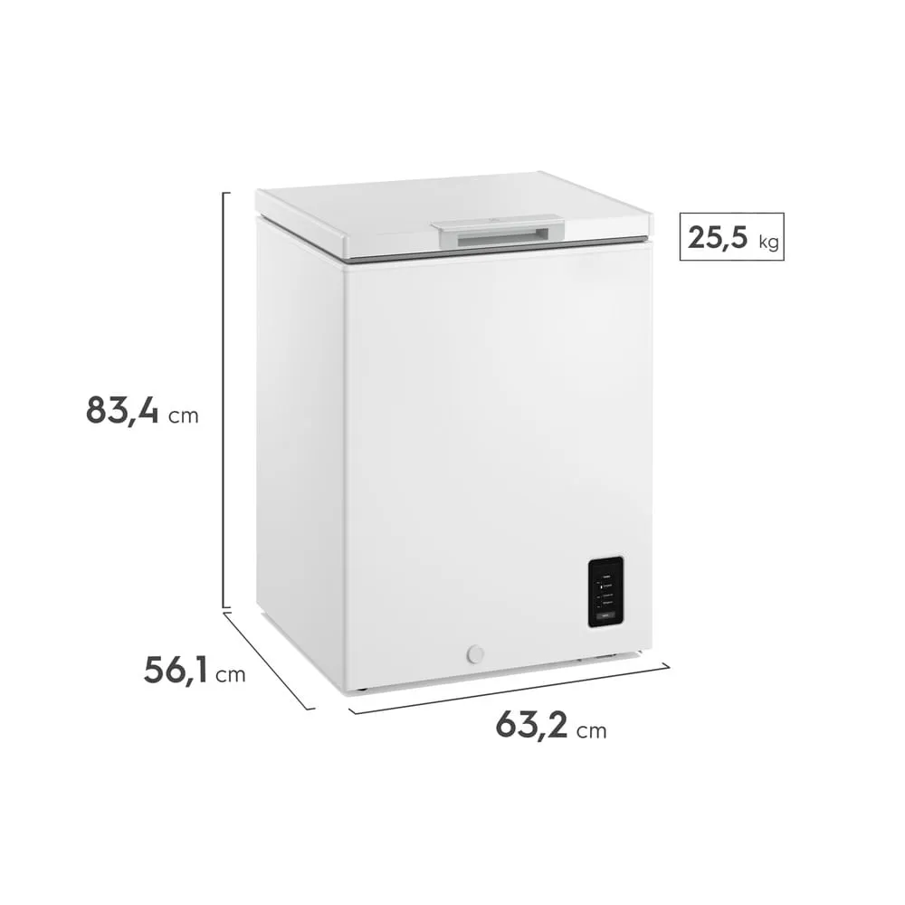 Freezer Horizontal Electrolux 141L Inverter Bivolt Uma Porta Branco (HB150)