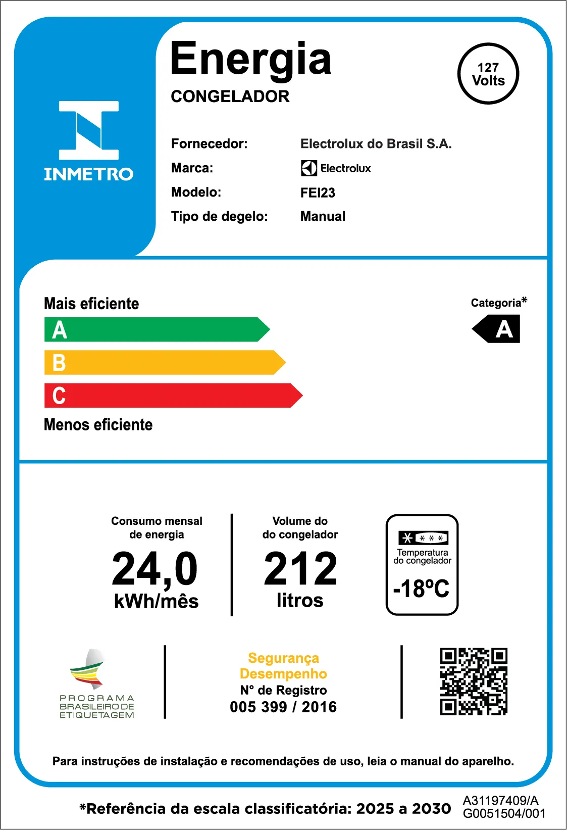 Freezer Vertical Electrolux Cycle Defrost 212L Inverter Uma Porta (FEI23)