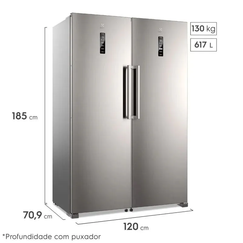 Freezer Vertical Electrolux 273L Experience com Inverter Twins cor Inox (FTI4S)