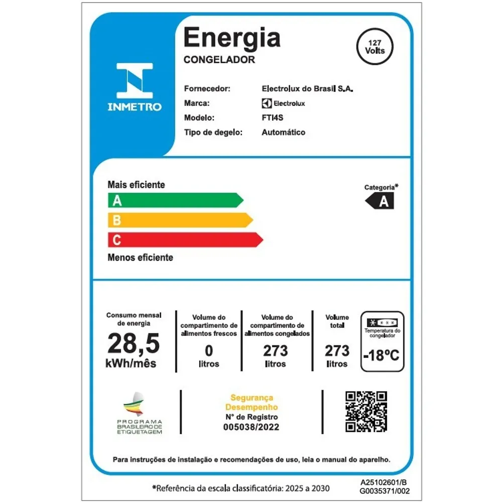 Freezer Vertical Electrolux 273L Experience com Inverter Twins cor Inox (FTI4S)