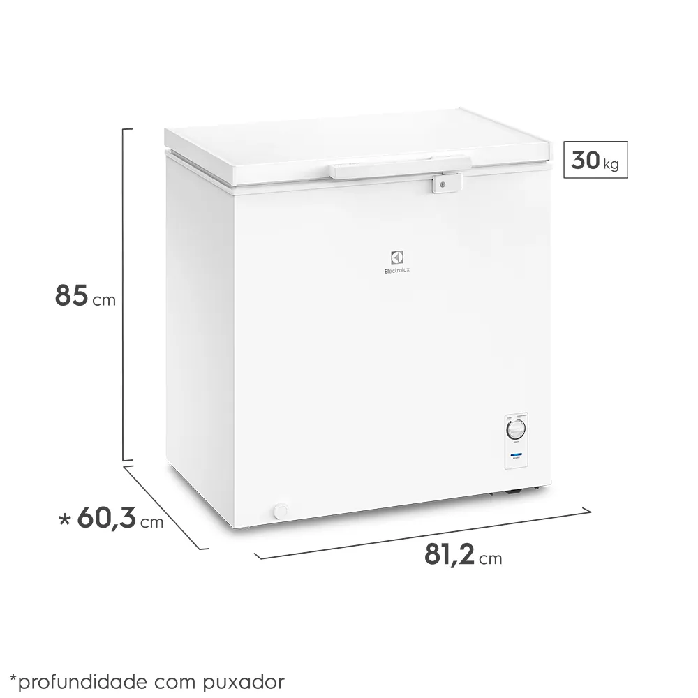 Freezer Horizontal Electrolux Cycle Defrost 198L com função Turbo Freezer Uma Porta (HE200)