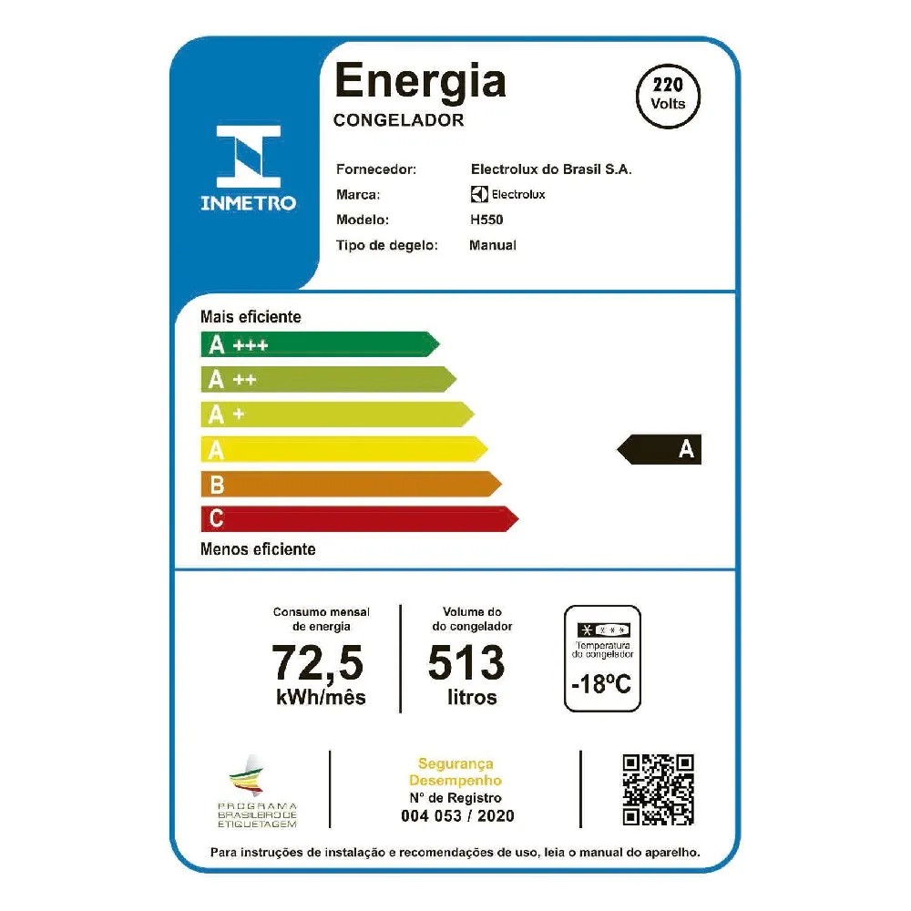 Freezer Horizontal Electrolux Cycle Defrost 513L com função Turbo Freezer Duas Portas (H550)