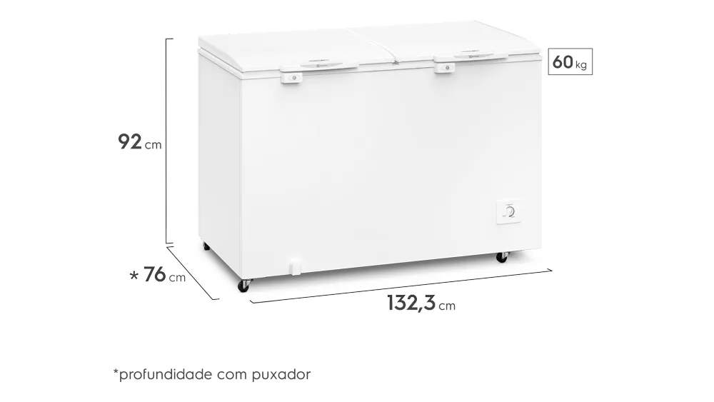 Freezer Horizontal Electrolux Cycle Defrost 400L com função Turbo Freezer Duas Portas (H440)