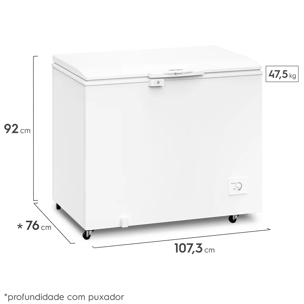 Freezer Horizontal Electrolux Cycle Defrost 314L com função Turbo Freezer Uma Porta (H330)