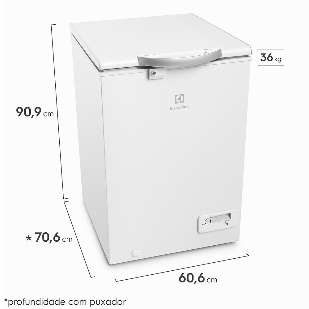 Freezer Horizontal Electrolux Cycle Defrost 149L Uma Porta (H162)