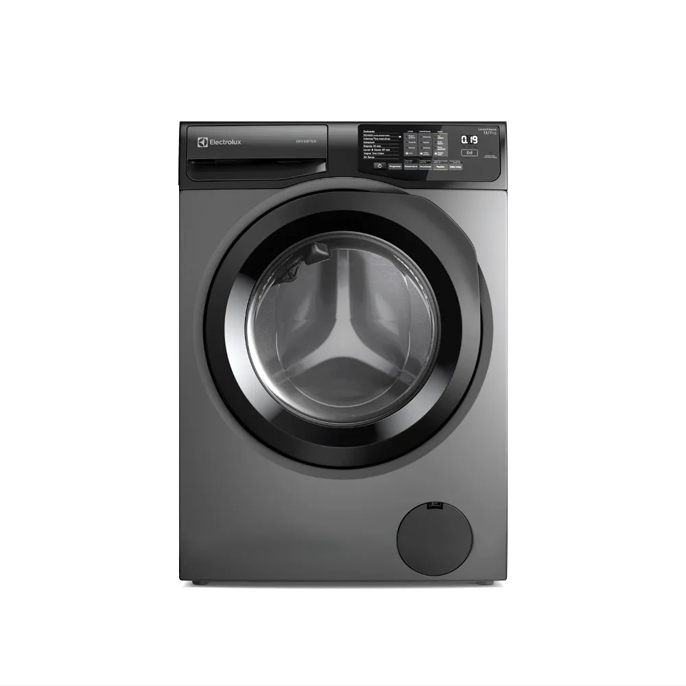 Lava e Seca Electrolux 12/7kg Cinza Ônix Inverter com Água Quente e Lavagem Inteligente (LSC12)