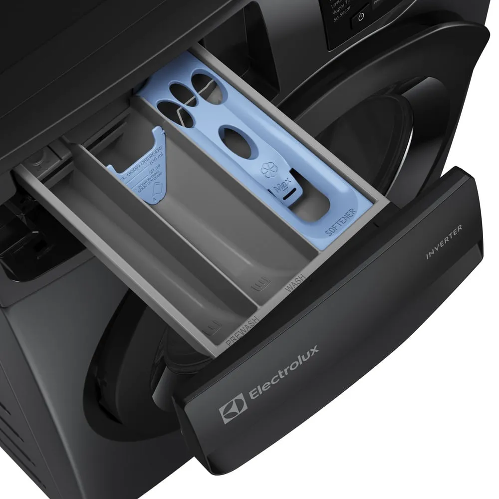 Lava e Seca Electrolux 12/7kg Cinza Ônix Inverter com Água Quente e Lavagem Inteligente (LSC12)