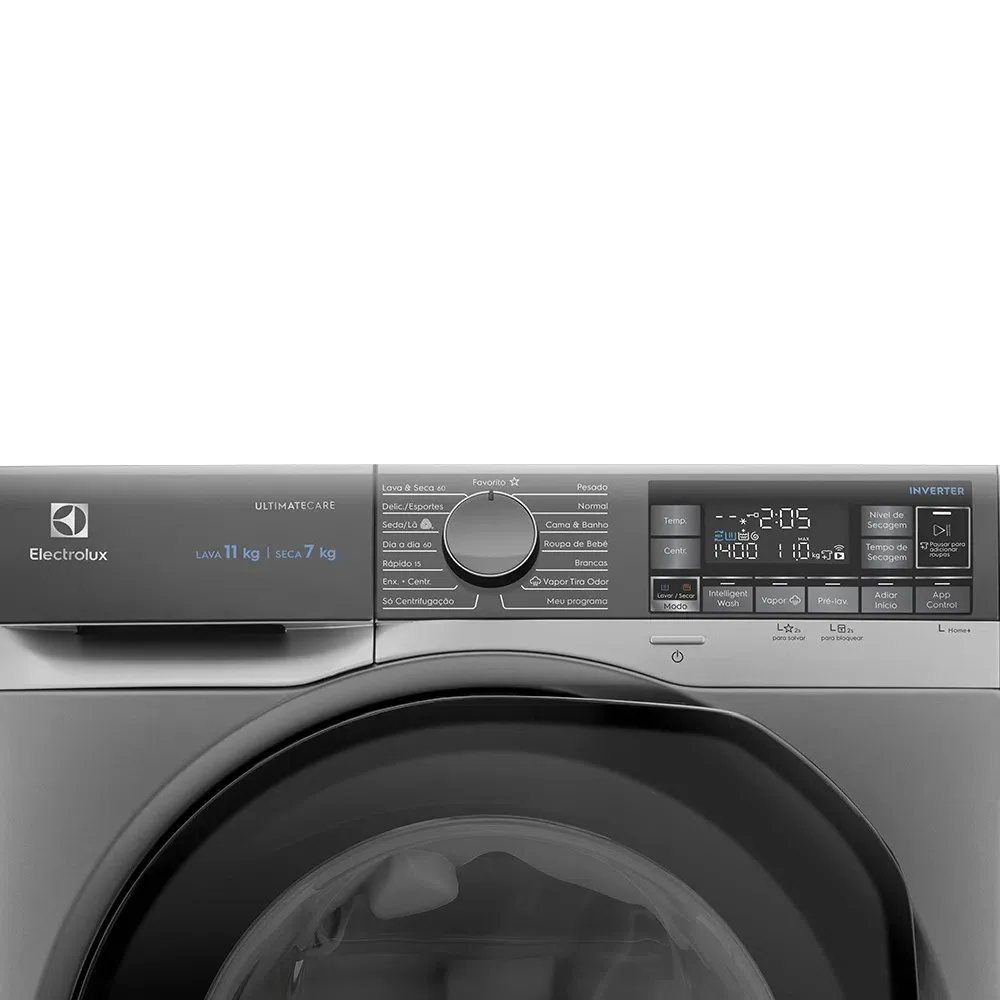 Lava e Seca Electrolux 11Kg Inox Perfect Care Inverter com Água Quente/Vapor (LSW11)