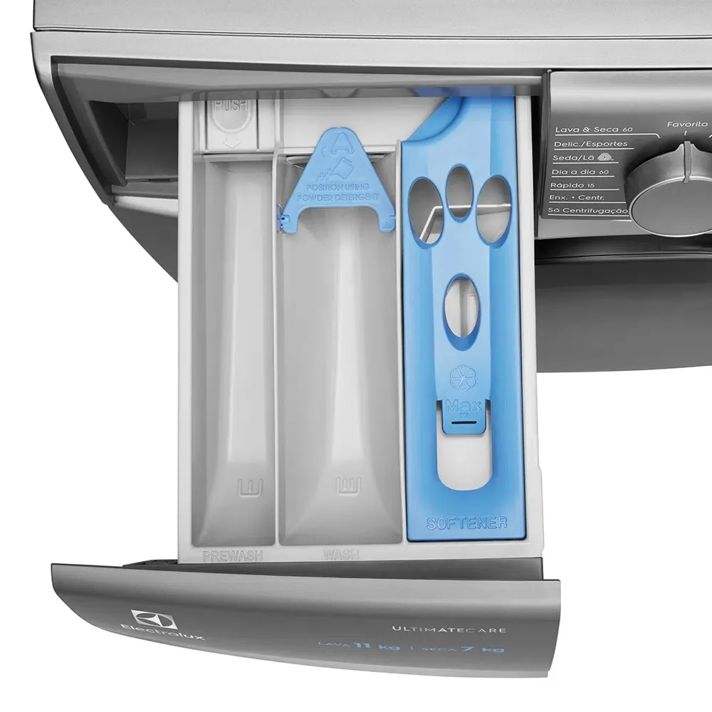 Lava e Seca Electrolux 11Kg Inox Perfect Care Inverter com Água Quente/Vapor (LSW11)