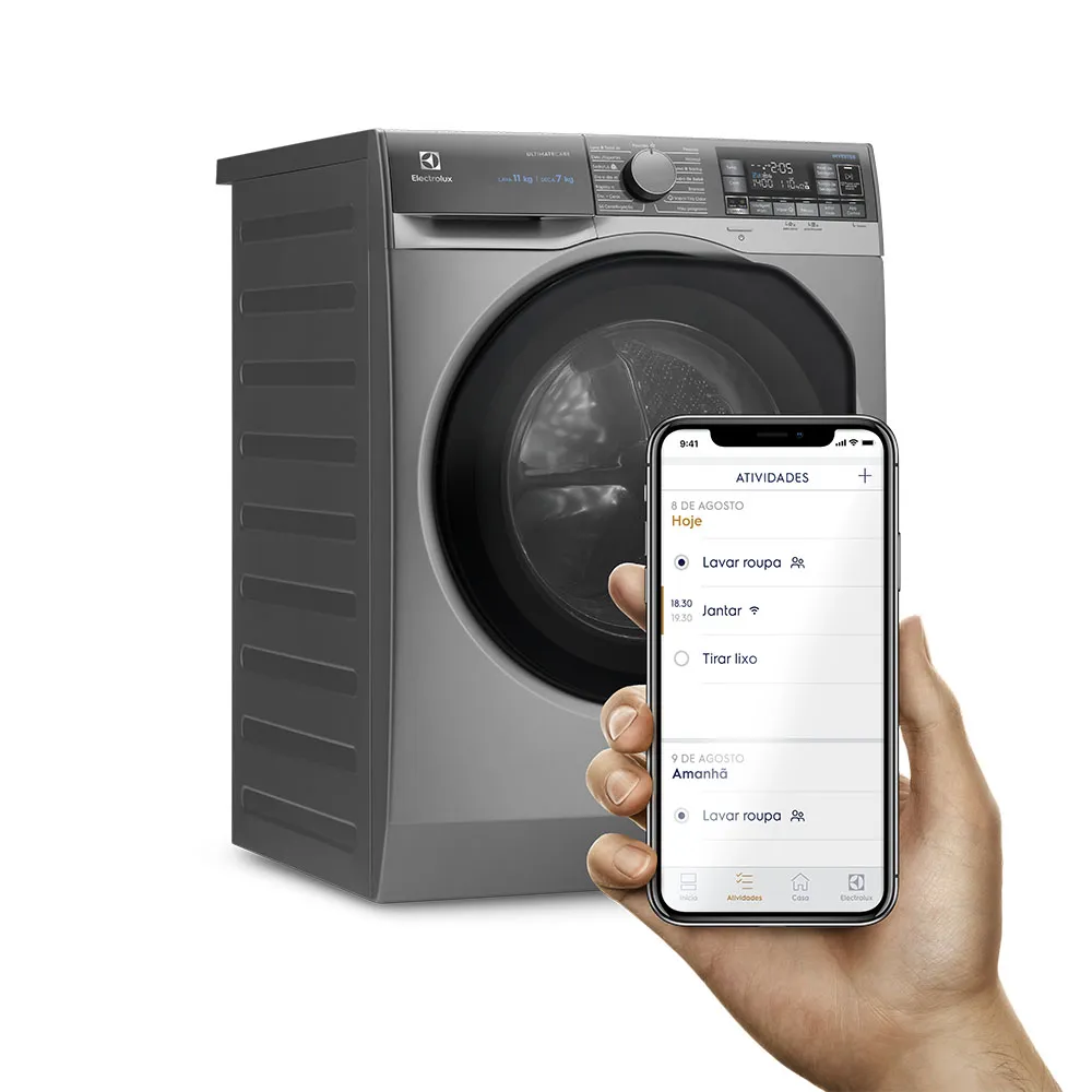 Lava e Seca Electrolux 11Kg Inox Perfect Care Inverter com Água Quente/Vapor (LSW11)
