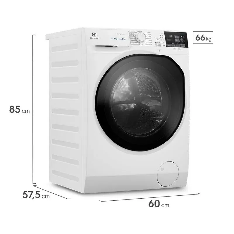 Lava e Seca Electrolux 8Kg Branca Perfect Care Inverter com Água Quente/Vapor (LSP08)