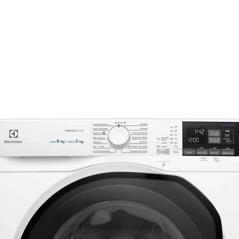 Lava e Seca Electrolux 8Kg Branca Perfect Care Inverter com Água Quente/Vapor (LSP08)