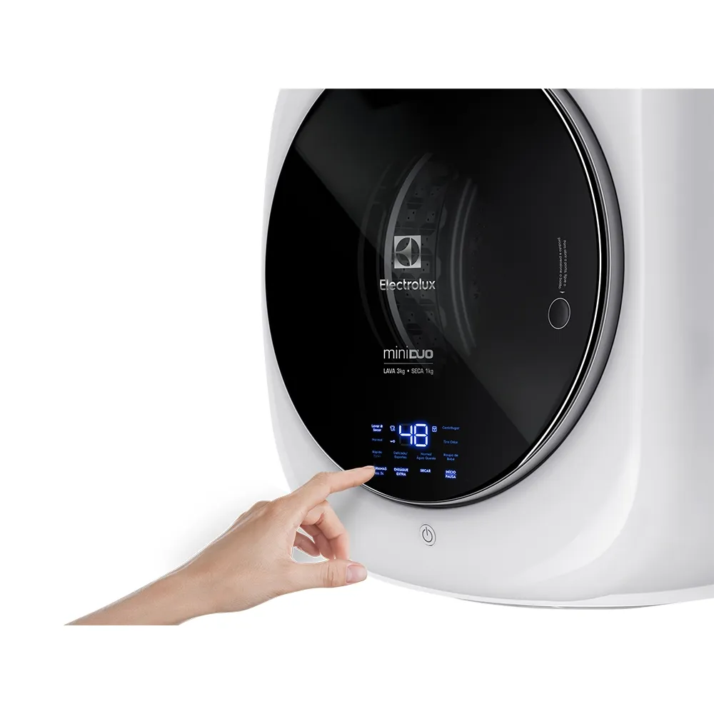 Mini Lava e Seca Electrolux 3kg Branca Compacta de Parede com Água Quente (LSE03)