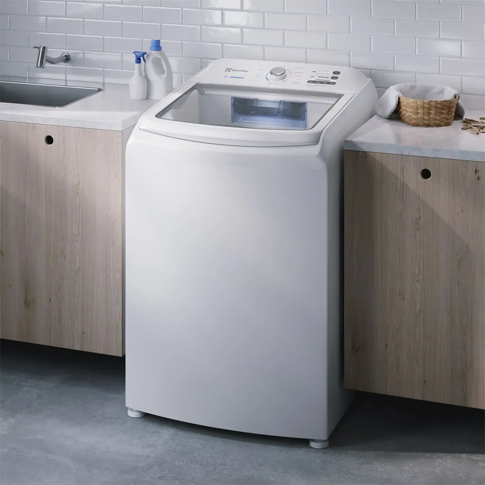 Máquina de Lavar Electrolux 15kg Branca Essential Care com Cesto Inox e Jet&Clean (LED15)