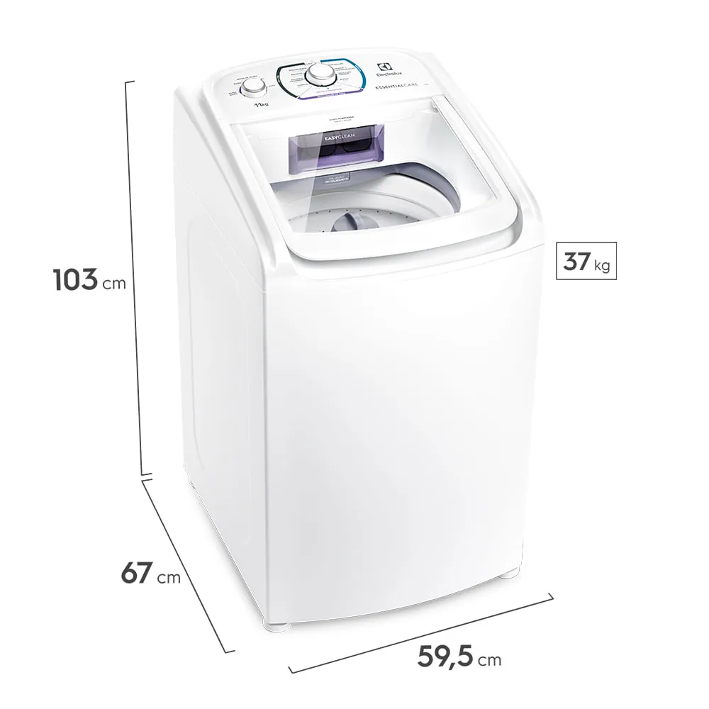 Máquina de Lavar Electrolux 11kg Branca Essential Care com Easy Clean e Filtro Fiapos (LES11)