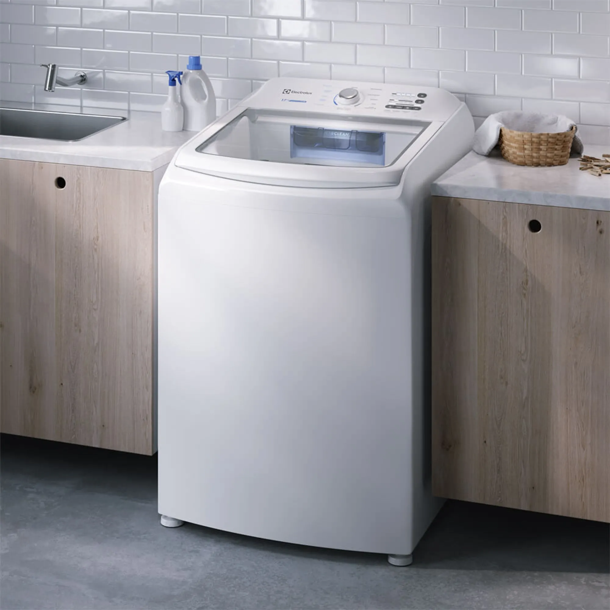 Máquina de Lavar Electrolux 17kg Branca Essential Care com Cesto Inox e Jet&Clean (LED17)