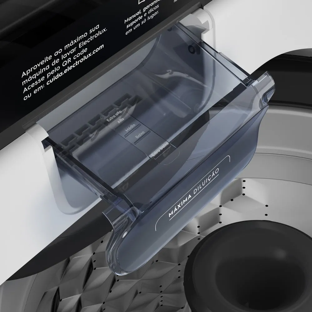 Máquina de Lavar Electrolux Efficient 13kg Branca Compacta, Econômica e Pré-diluição (LET13)