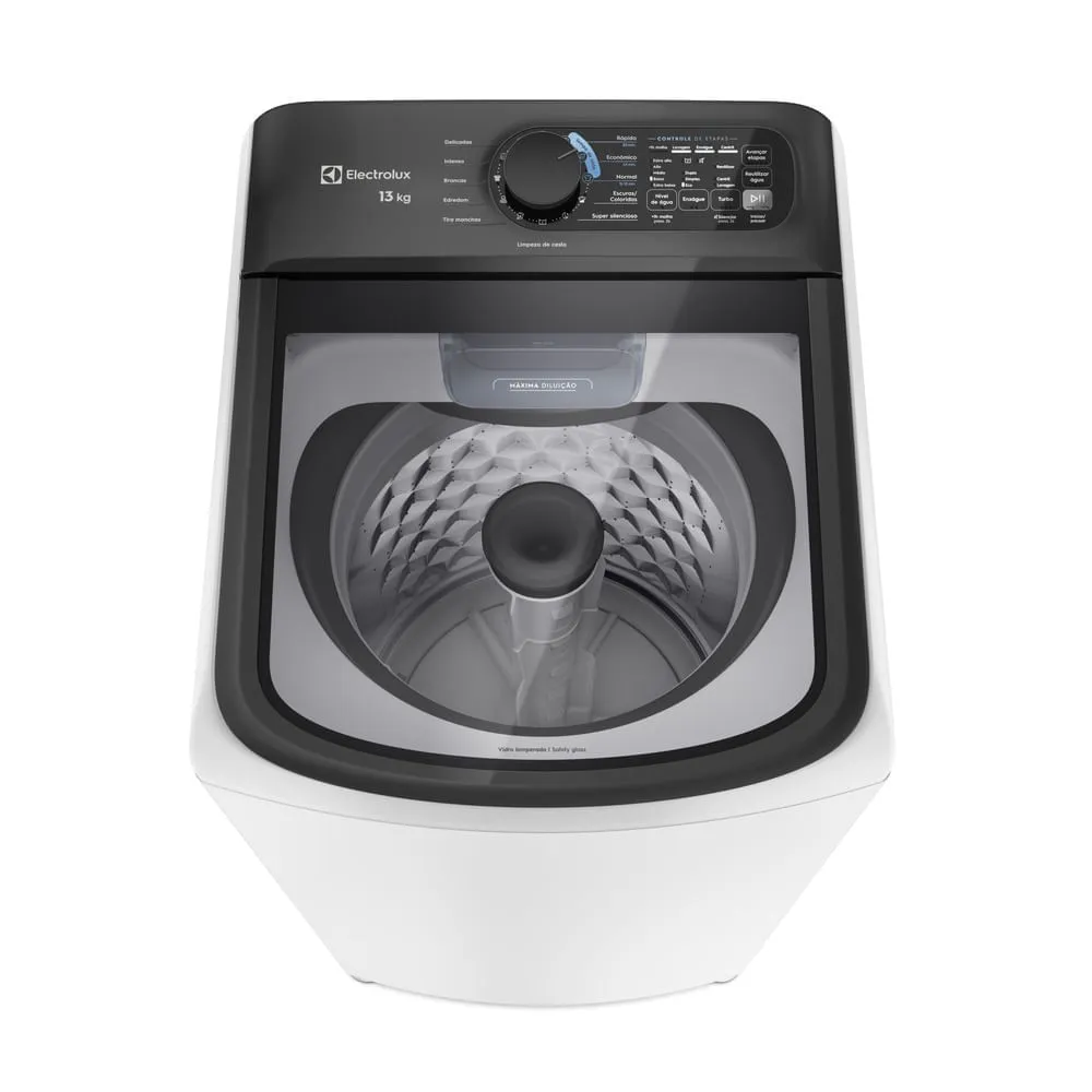 Máquina de Lavar Electrolux Efficient 13kg Branca Compacta, Econômica e Pré-diluição (LET13)