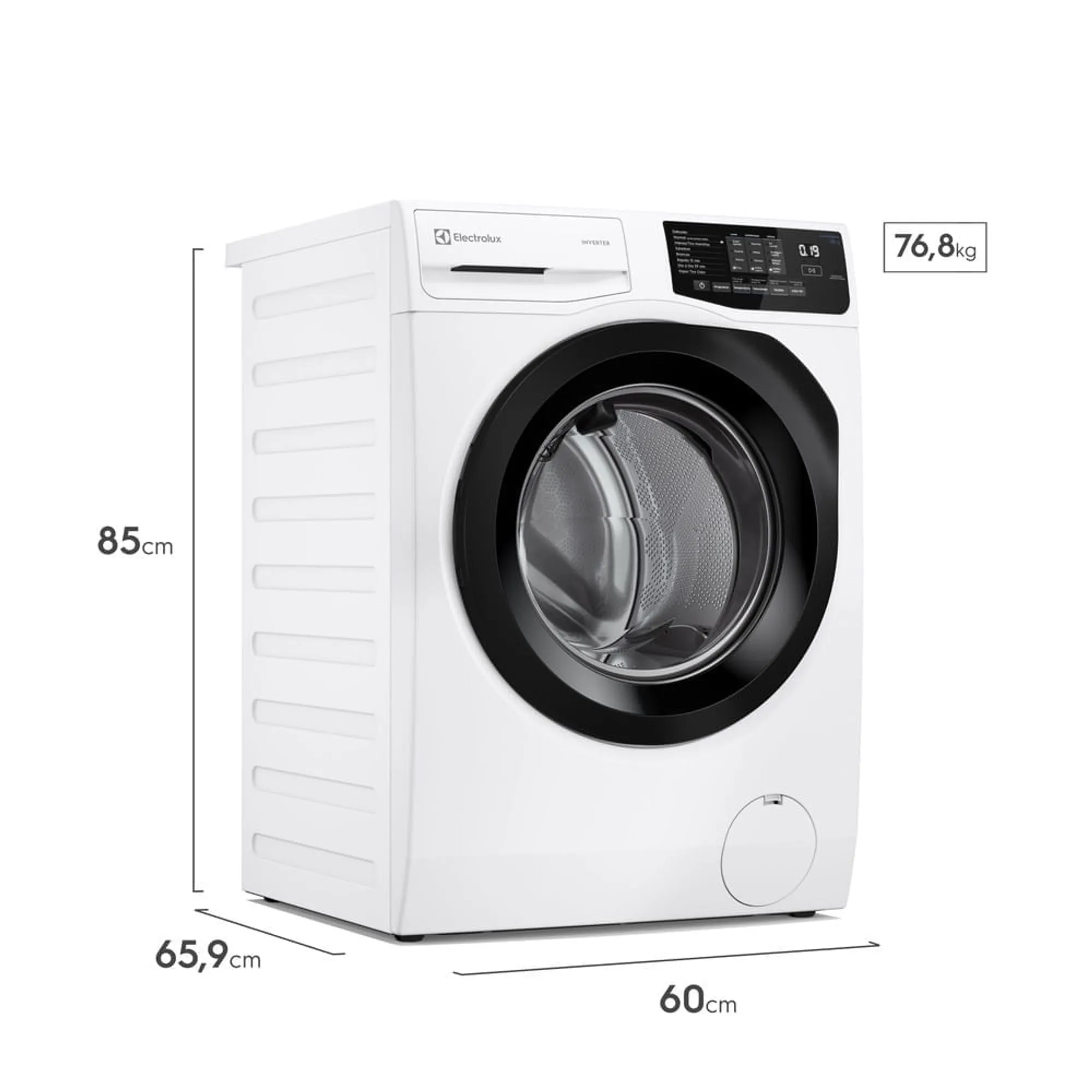 Máquina de Lavar Frontal Electrolux 12kg Branca Inverter com Água Quente e Lavagem Inteligente (LFB12)