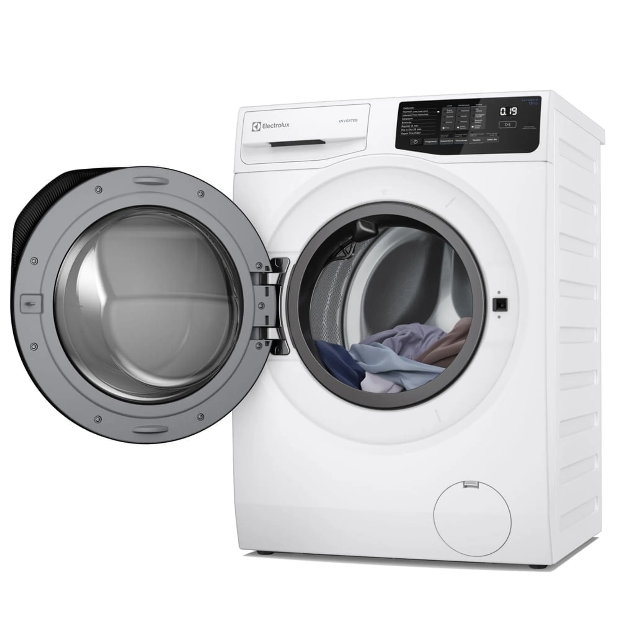Máquina de Lavar Frontal Electrolux 12kg Branca Inverter com Água Quente e Lavagem Inteligente (LFB12)