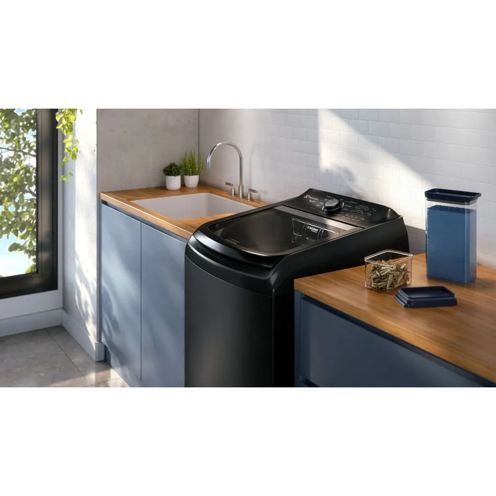 Máquina de Lavar Electrolux 14,5kg Preta Efficient Cesto Inox, Jet&Clean e Filtro Fiapos (LEP15)