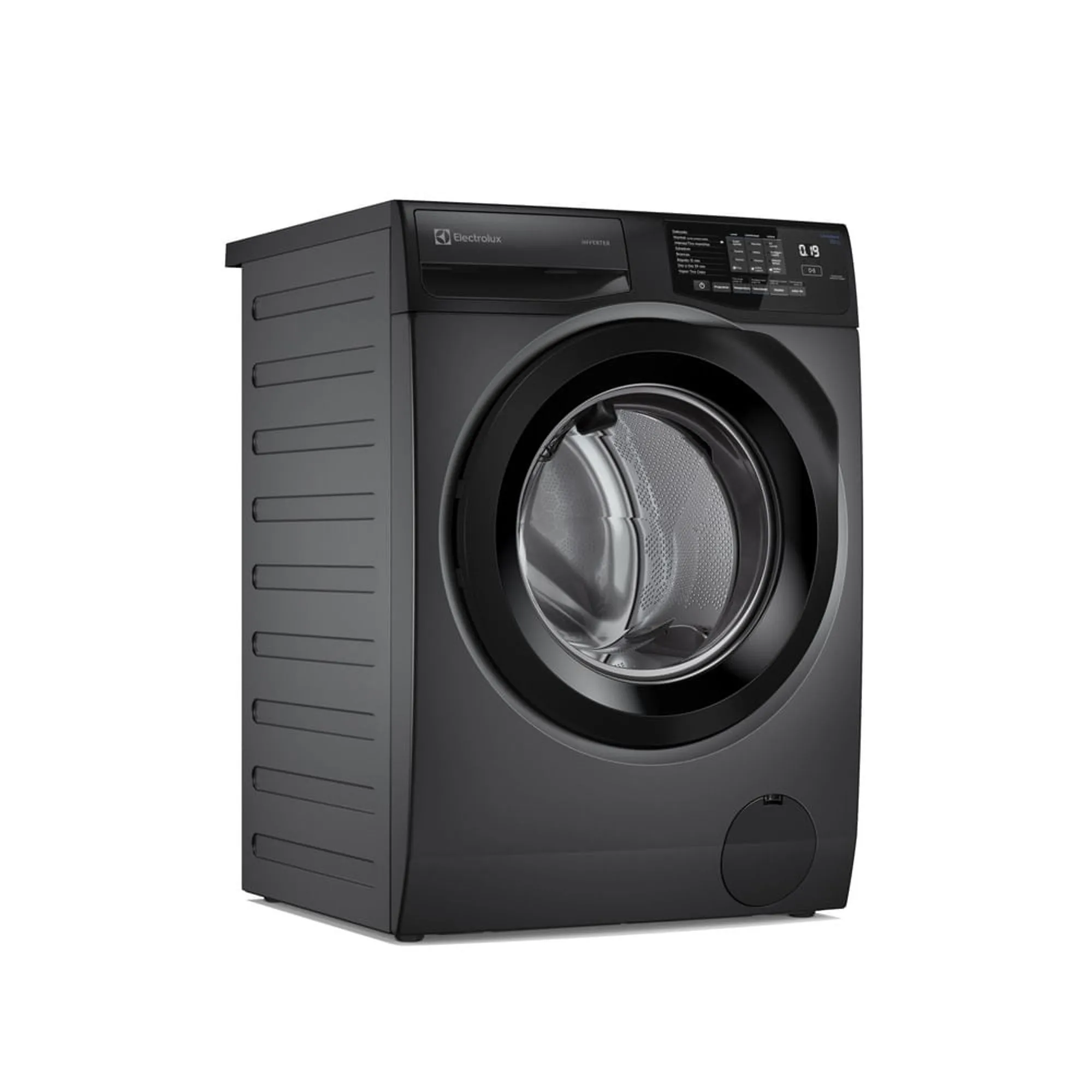 Máquina de Lavar Frontal Electrolux 12kg Cinza Ônix Inverter com Água Quente e Lavagem Inteligente (LFC12)