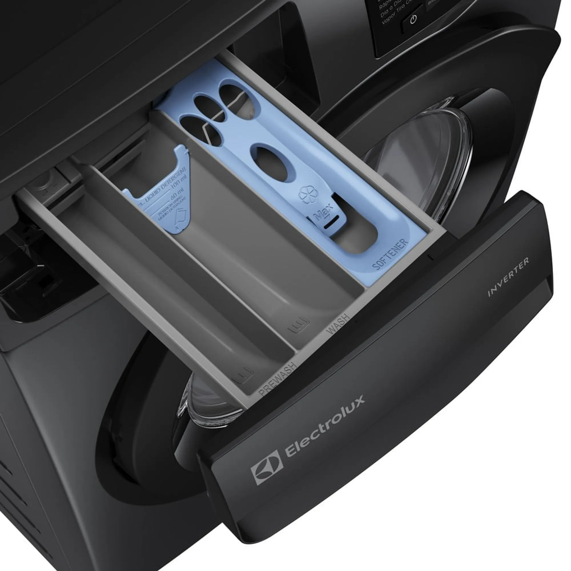 Máquina de Lavar Frontal Electrolux 12kg Cinza Ônix Inverter com Água Quente e Lavagem Inteligente (LFC12)