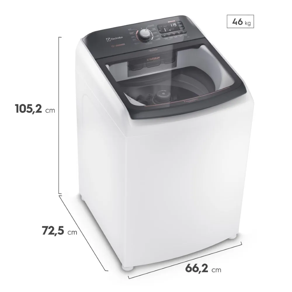 Máquina de Lavar 15kg Electrolux Premium Care com Cesto Inox. Jet&Clean e Time Control (LEC15)