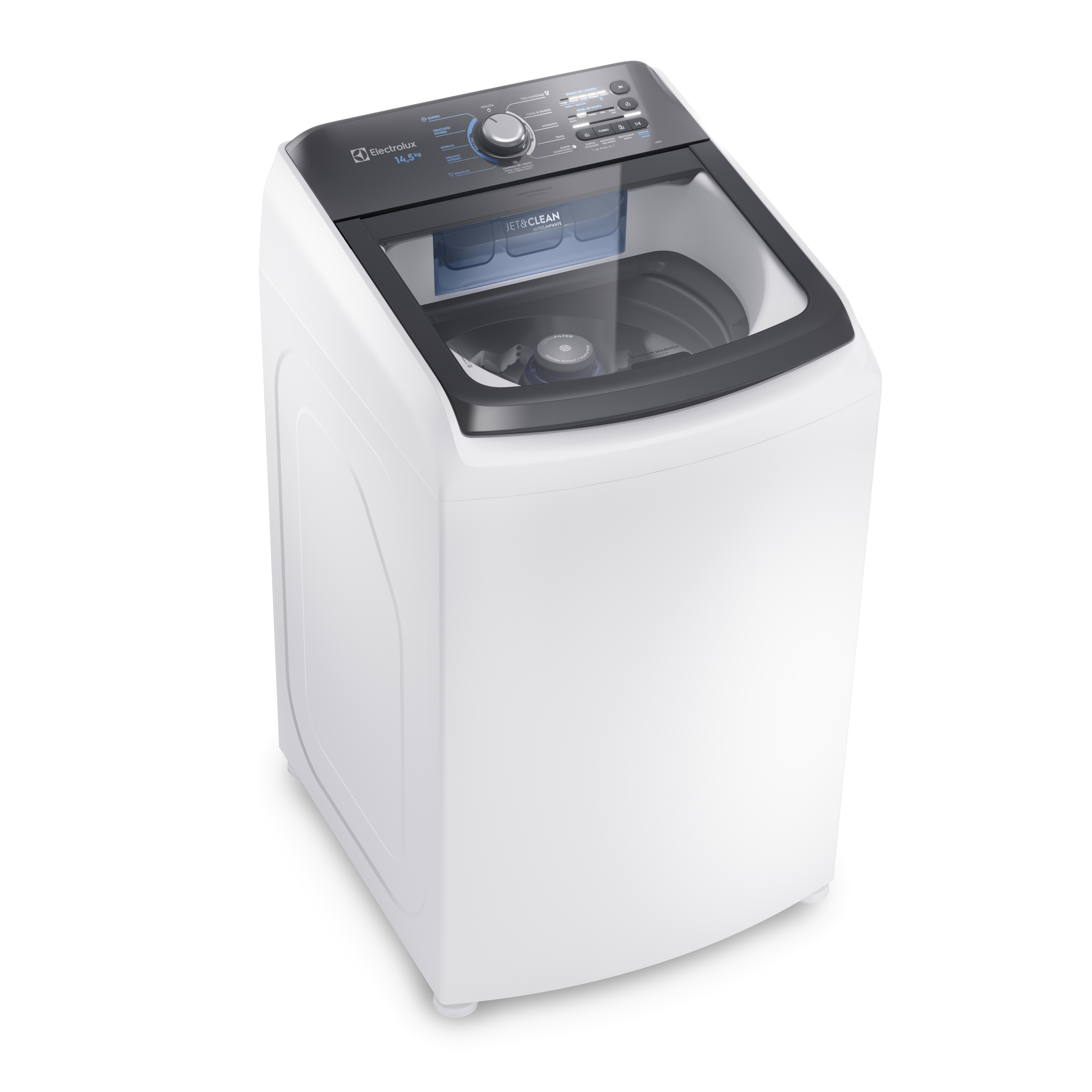 Máquina de Lavar Electrolux 14,5kg Branca Efficient Cesto inox e Jet&Clean (LEE15)