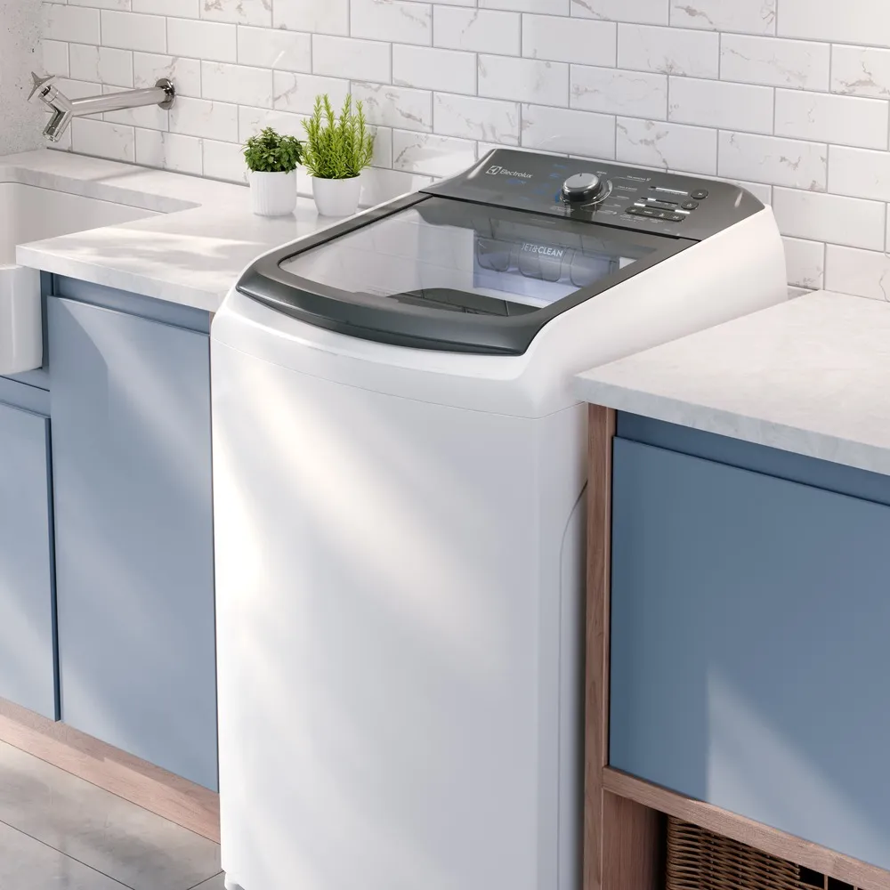 Máquina de Lavar Electrolux 14,5kg Branca Efficient Cesto inox e Jet&Clean (LEE15)