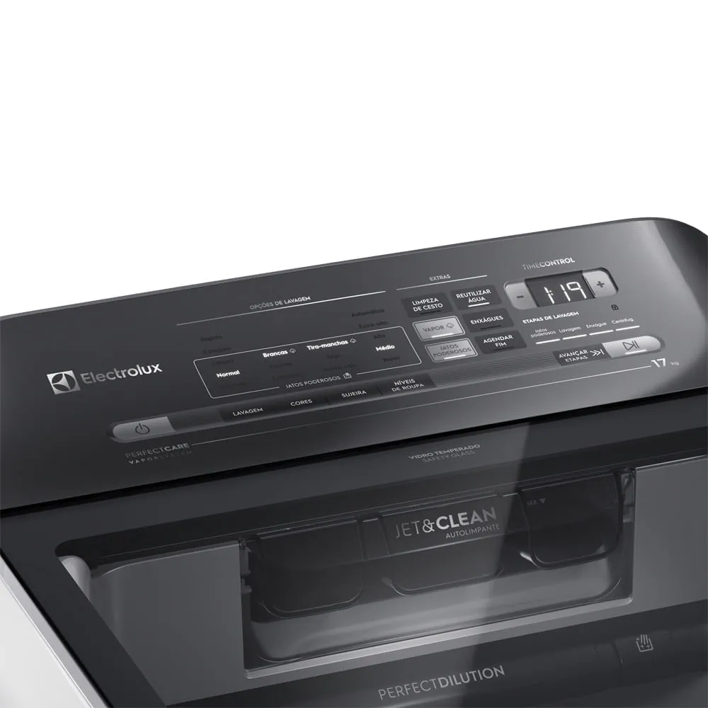 Máquina de Lavar 17kg Electrolux Perfect Care Digital com Vapor e Jatos Poderosos (LEH17)