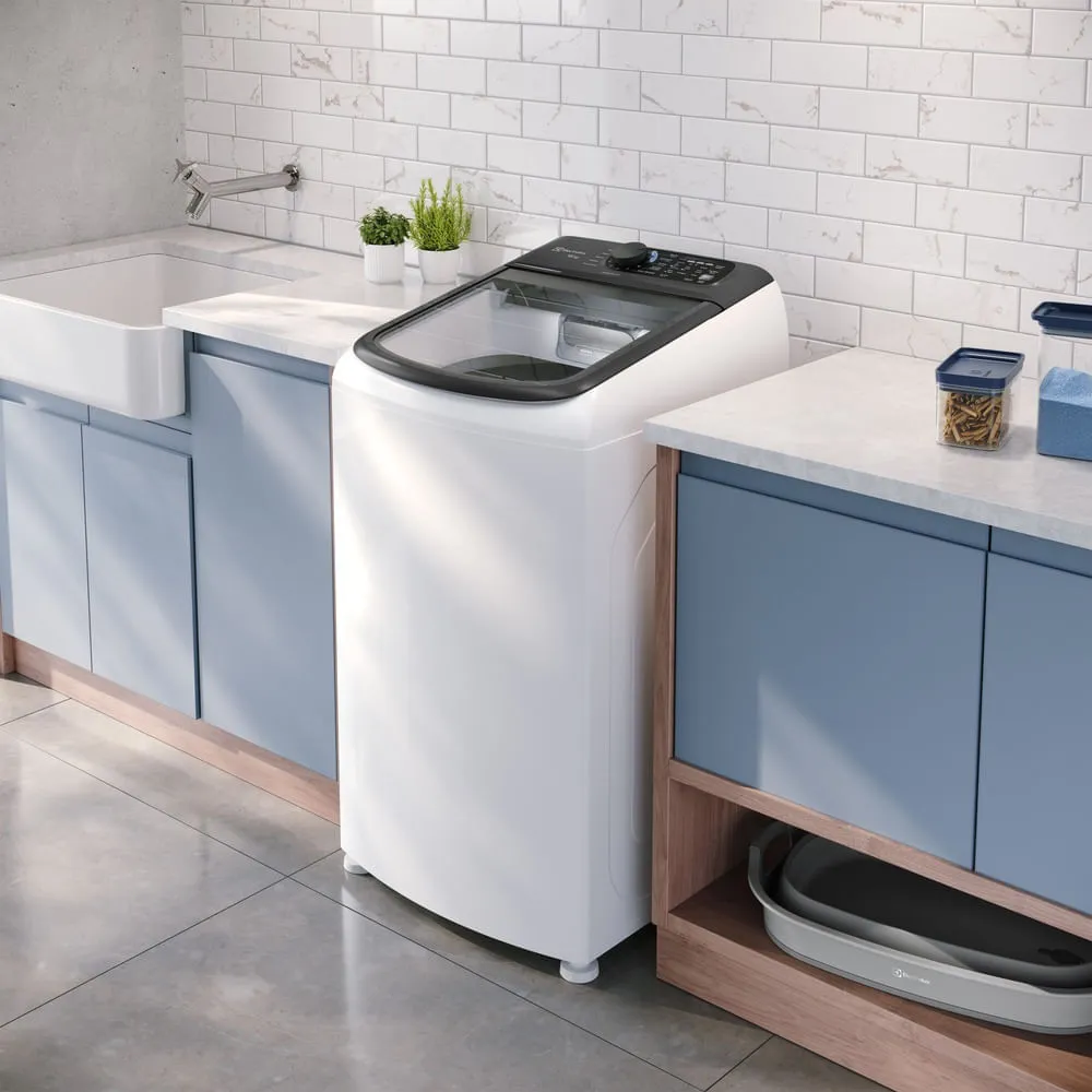 Máquina de Lavar Electrolux Efficient 13kg Branca Compacta, Pré-diluição e MaxFilter (LEM13)