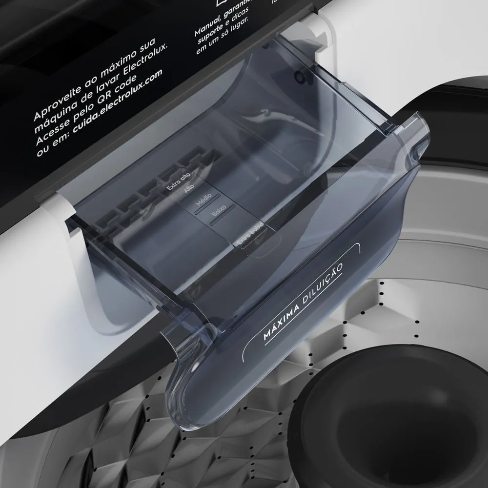 Máquina de Lavar Electrolux Efficient 12kg Branca Compacta, Econômica e Pré-diluição (LET12)