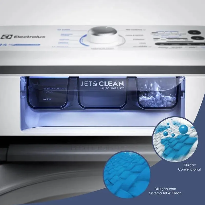 Máquina de Lavar Electrolux 14kg Branca Essential Care com Cesto Inox e Jet&Clean (LED14)