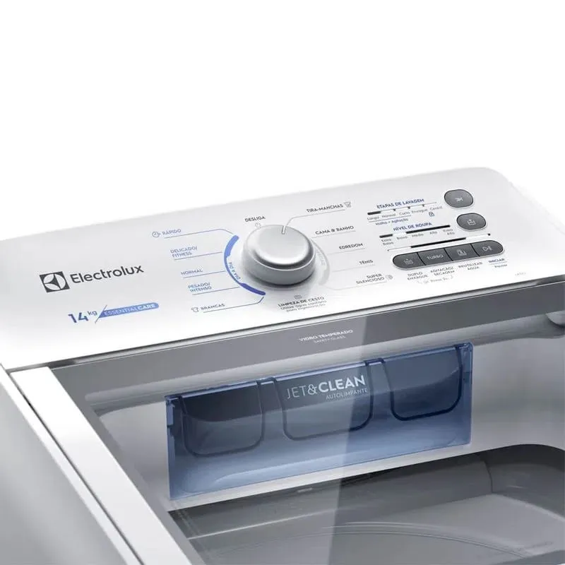 Máquina de Lavar Electrolux 14kg Branca Essential Care com Cesto Inox e Jet&Clean (LED14)