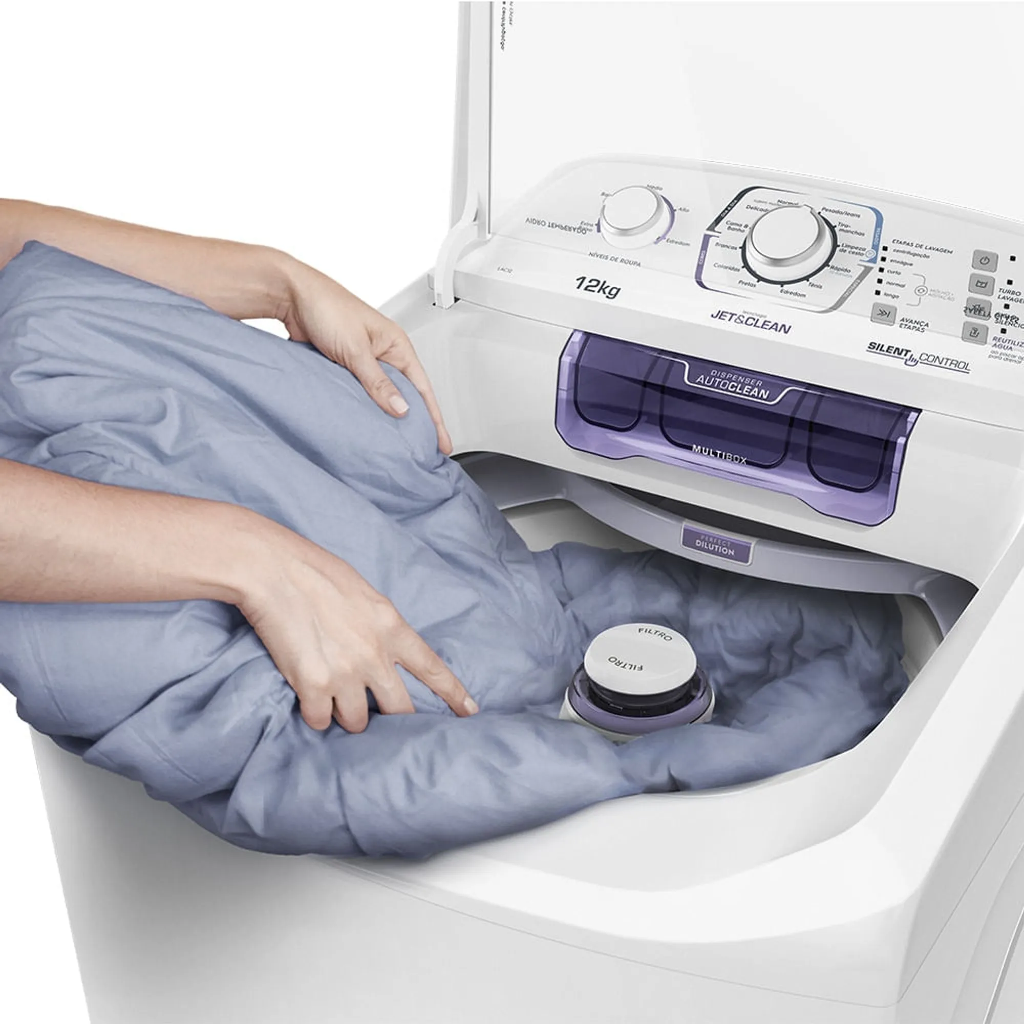 Máquina de Lavar Electrolux 12kg Branca Turbo Economia Silenciosa com Cesto Inox (LAC12)