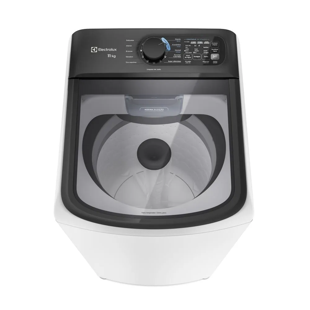 Máquina de Lavar Electrolux Efficient 11kg Branca Compacta, Econômica e Pré-diluição (LET11)