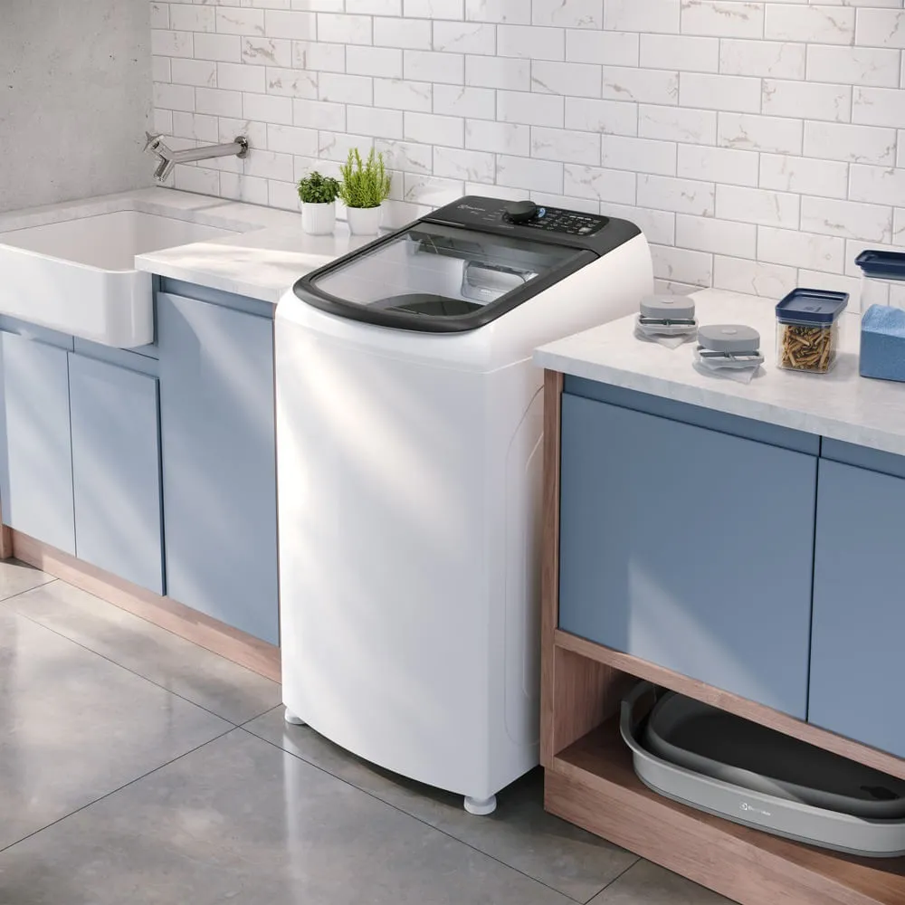 Máquina de Lavar Electrolux Efficient 11kg Branca Compacta, Econômica e Pré-diluição (LET11)