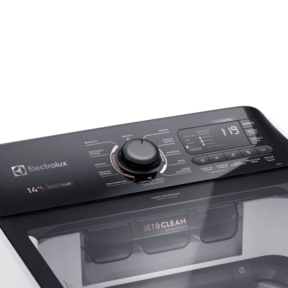 Máquina de Lavar Electrolux 14kg Branca Perfect Care com Cesto Inox e Jatos Poderosos (LEJ14)