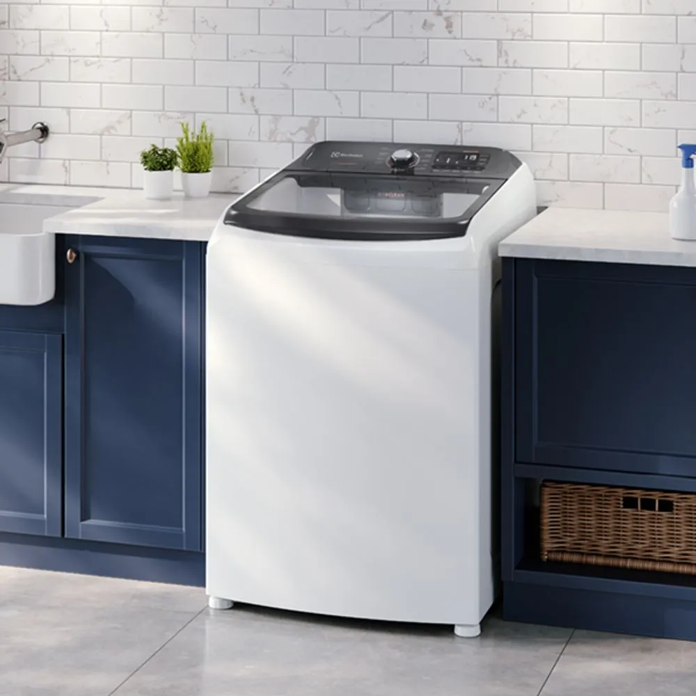 Máquina de Lavar Electrolux 17kg Branca Premium Care com Cesto Inox e Jet&clean (LEC17)