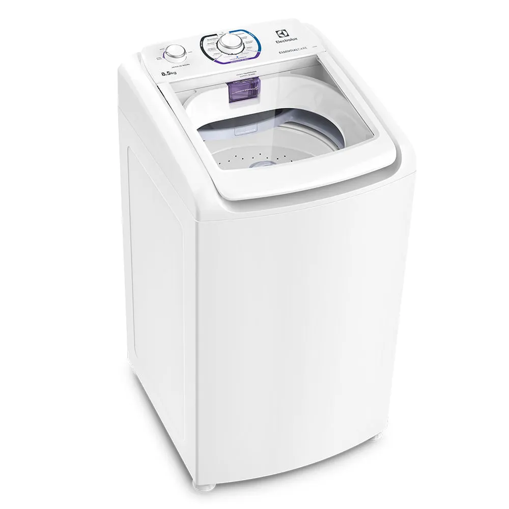 Máquina de Lavar Electrolux 8,5kg Branca Essential Care com Diluição Inteligente e Filtro Fiapos (LES09)