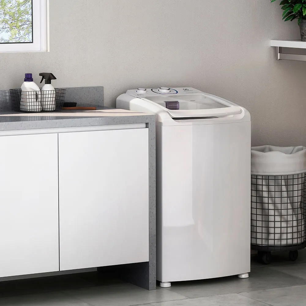 Máquina de Lavar Electrolux 8,5kg Branca Essential Care com Diluição Inteligente e Filtro Fiapos (LES09)